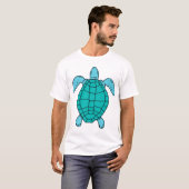 ウミガメが泳ぐ絵 Tシャツ (正面フル)