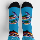 ウミガメが泳ぐ ソックス (上部)