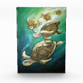 ウミガメが泳ぐ フォトブロック (正面)