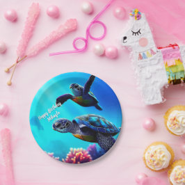 ウミガメが泳ぐ ペーパープレート