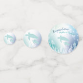 ウミガメが海の下で赤ちゃんシャワー コンフェッティ (正面)