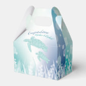 ウミガメが海の下で赤ちゃんシャワー フェイバーボックス (裏面サイド)