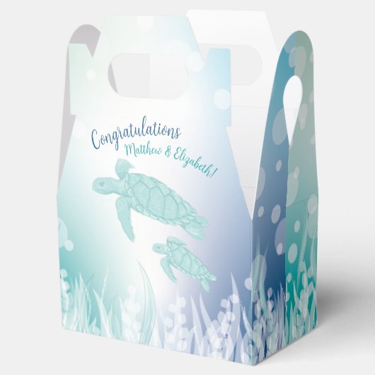 ウミガメが海の下で赤ちゃんシャワー フェイバーボックス (オープン)