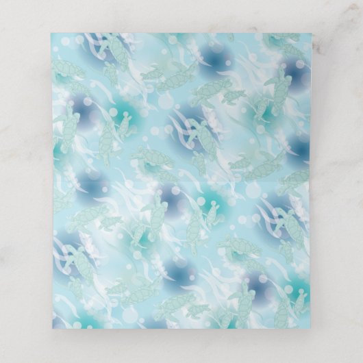 ウミガメが海の下で赤ちゃんシャワー プレイスカード (内部開封)