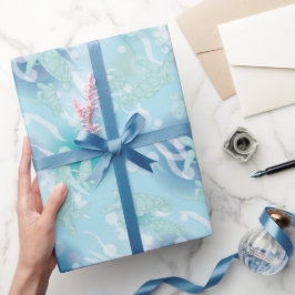 ウミガメが海の下で赤ちゃんシャワー ラッピングペーパー