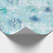 ウミガメが海の下で赤ちゃんシャワー ラッピングペーパー (角)