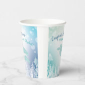 ウミガメが海の下で赤ちゃんシャワー 紙コップ (右)