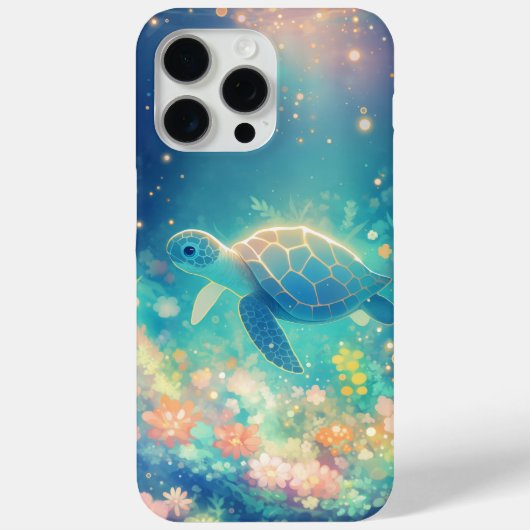 ウミガメが海中の鮮やか庭を旅 Case-Mate iPhoneケース (裏面)