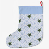 ウミガメが渦巻く ラージクリスマスストッキング (裏面)