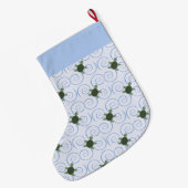 ウミガメが渦巻く ラージクリスマスストッキング (裏面 (吊り時))