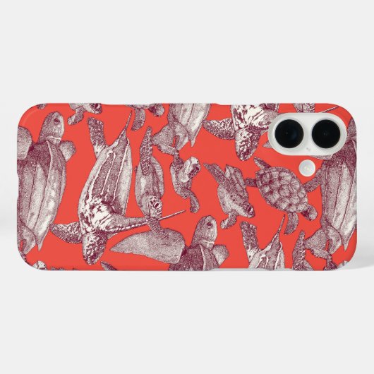 ウミガメが赤く染まる Case-Mate iPhoneケース (裏面 (横))