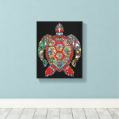 ウミガメで包んだキャンバス キャンバスプリント (インサイチュ (ウッドフロア))