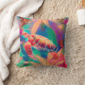 ウミガメとアンゲフィッシュ クッション (ブランケット)