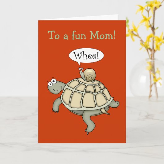 ウミガメとウミウシ！母の日のカード。 カード (黄色い花)