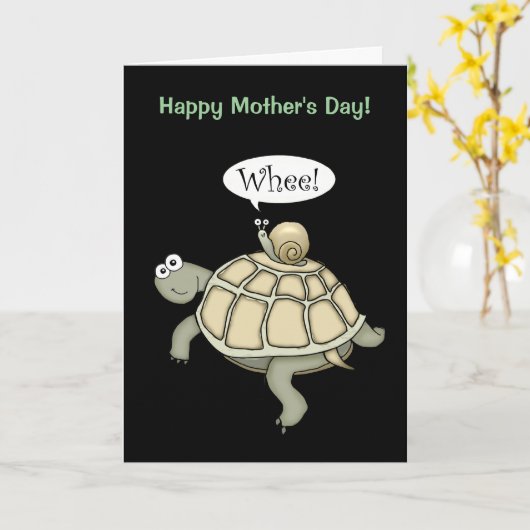 ウミガメとウミウシ！母の日のカード。 カード (黄色い花)