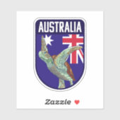 ウミガメとオーストラリア国旗 – オーストラリア旅行 シール (シート)