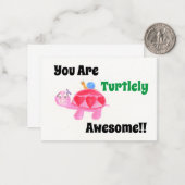 ウミガメとカタツムリ素晴らしバレンタイン ノートカード (正面/裏面インサイチュ)