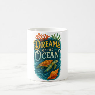 ウミガメとサンゴの芸術 コーヒーマグカップ