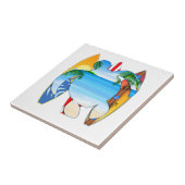 ウミガメとサーフボード タイル (側面)