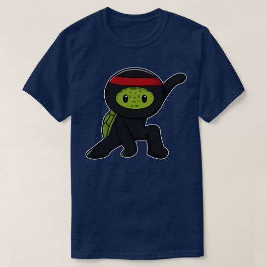 ウミガメとシェルを忍者 Tシャツ (デザイン正面)