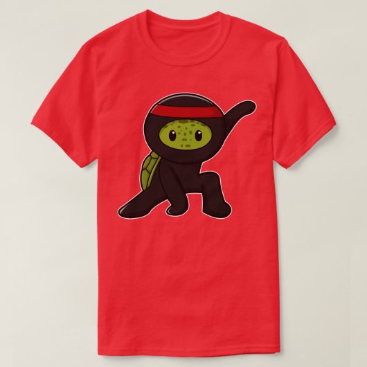 ウミガメとシェルを忍者 Tシャツ (デザイン正面)