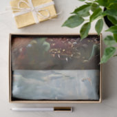 ウミガメとティール（緑がかった色）ブルー海デクページ 薄葉紙 (ギフト)