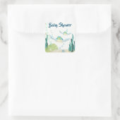 ウミガメとハートビーチベビーシャワー スクエアシール (バッグ)