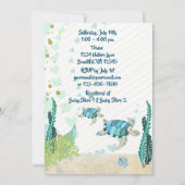 ウミガメとハートビーチベビーシャワー 招待状 (裏面)