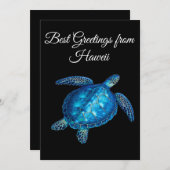 ウミガメとパーソナライズされた文字 シーズンカード (正面/裏面)