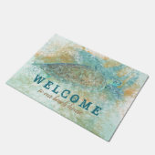 ウミガメと我々のビーチハウスドアマットへようこそ ドアマット (アングル)