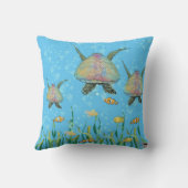 ウミガメと熱帯魚のシャボン玉がパーソナライズ|過去記事 クッション (裏面)