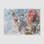 ウミガメと珊瑚の切り離 薄葉紙 (正面)