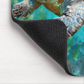 ウミガメと絵画珊瑚 マウスパッド (コーナー)