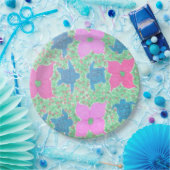 ウミガメと花紙プレート ペーパープレート (パーティー)