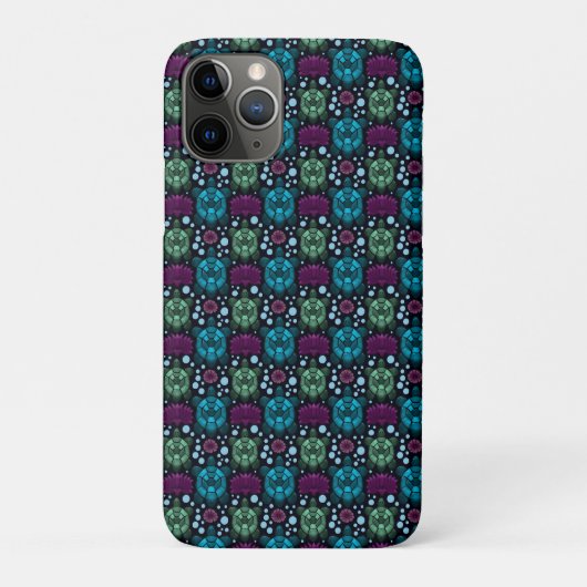 ウミガメと蓮の花柄 Case-Mate iPhoneケース (裏)