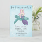 ウミガメに座る美しい人魚|過去記事 招待状 (スタンド正面)