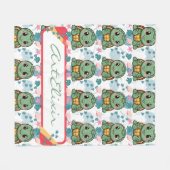 ウミガメのかわいいかわいい フリースブランケット (正面(横))