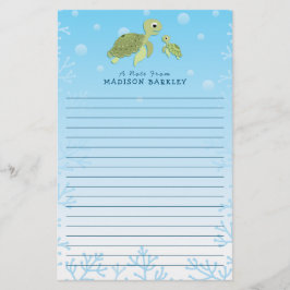 ウミガメのかわいい海動物 便箋