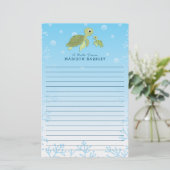 ウミガメのかわいい海動物 便箋 (スタンド正面)