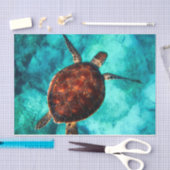 ウミガメのアカウミャルヘッドダイビングデコップページ 薄葉紙 (クラフト)