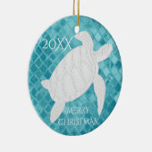ウミガメのアクアシーガラスのパーソナライズ セラミックオーナメント (右)
