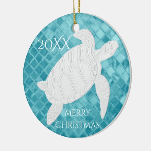 ウミガメのアクアシーガラスのパーソナライズ セラミックオーナメント (左)
