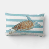 ウミガメのアートブルー ランバークッション (裏面)
