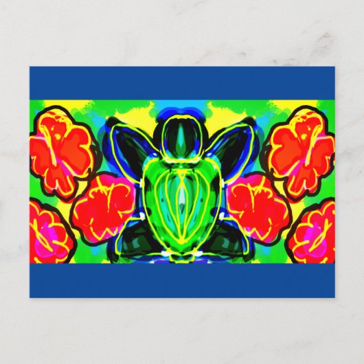 ウミガメのアートマグカップ飲料水差しキャンドル ポストカード (正面)