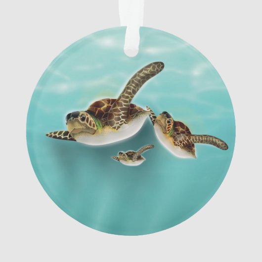 ウミガメのイラスト オーナメント (裏面)