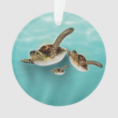 ウミガメのイラスト オーナメント (正面)