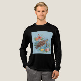 ウミガメのイラスト トライブレンドTシャツ
