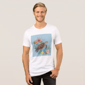 ウミガメのイラスト トライブレンドTシャツ (正面全面)