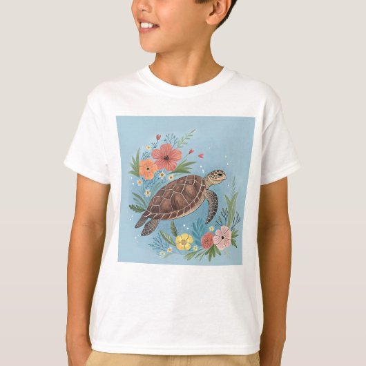ウミガメのイラスト Tシャツ (正面)