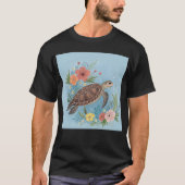 ウミガメのイラスト Tシャツ (正面)